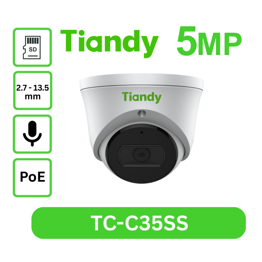 5MP Starlight TC-C35SS Motorized I3/A/E/Y/M/S/H/2.7-13.5mm/ IR Dome Camera