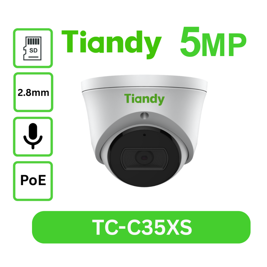 5MP Starlight Fixed TC-C35XS IR Turret Camera I3/E/Y/2.8mm/V4.0