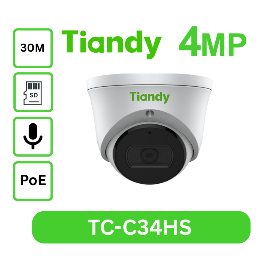 4MP Starlight TC-C34HS IR Turret Camera I3/E/Y/C/SD/2.8mm
