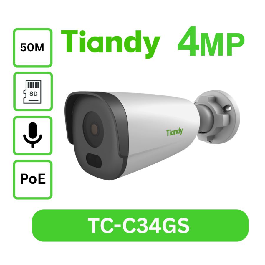 4MP Starlight TC-C34GS IR Bullet Camera I5/E/Y/C/SD/2.8mm/V4.2