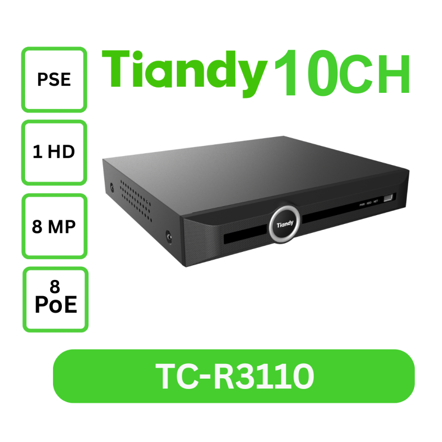 NVR 10ch 8POE 8mp TC-R3110 I/B/P8/K