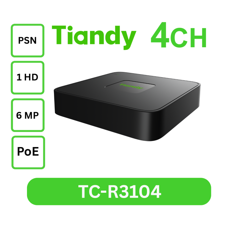 NVR 4ch 4POE 6mp TC-R3104 I/B/P4/C/Eu/L/S